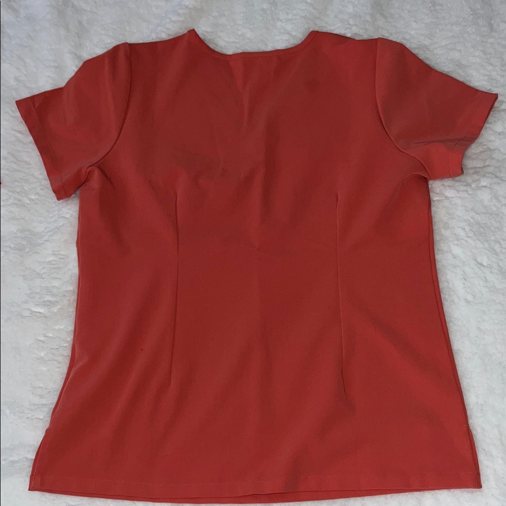 Mandala  Coral V-Neck Scrub Top - Picture 5 of 5